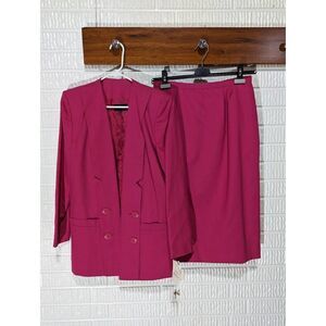 Acquisition Womens Skirt Suit Career Formal Blazer Jacket Hot Pink Size 12